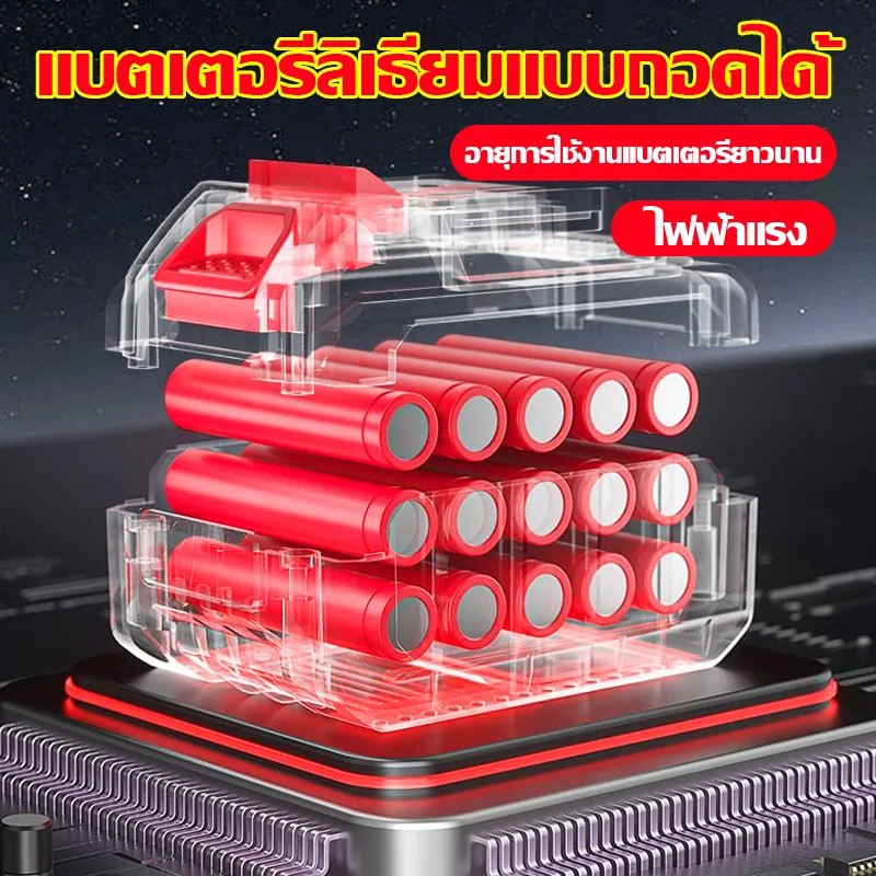 พัดลมไร้สาย 8 นิ้ว พัดลมแบตเตอรี่ 21V ลมแรงสะใจ ปรับส่ายหัวอัตโนมัติ 2 สปีด พัดลมพกพา เดินป่า แคมป์ปิ้ง ไฟสำรองตอนไฟดับ - Image 2