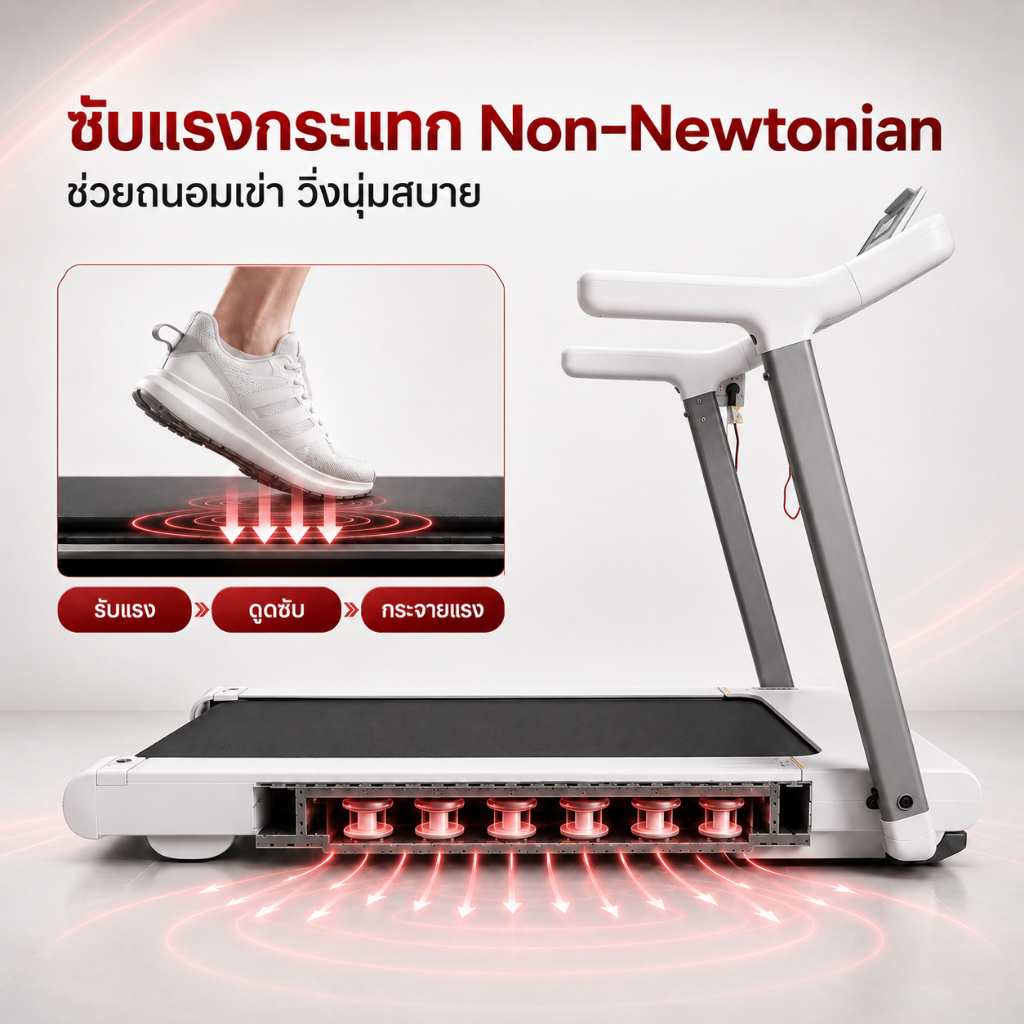 ลู่วิ่งไฟฟ้า U4 สายพานกว้างพิเศษ 50cm ระบบกันกระแทกนุ่มนวล ปรับความชันไฟฟ้า 25 ระดับ โครงสร้างแข็งแรง ลู่วิ่งออกกำลังกายในบ้าน Treadmill - Image 6