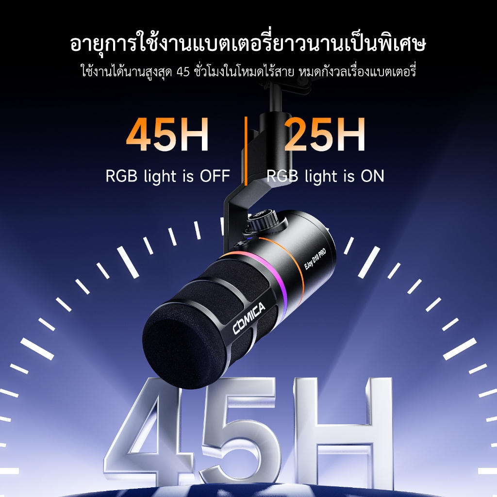 🔥 COMICA Ejoy D10 PRO RGB ไมโครโฟนไร้สายแบบ Dynamic Dual-Mode (XLR / USB-C) สายเกมเมอร์ สตรีมเมอร์ พอดแคสต์ ต้องมี! - Image 2